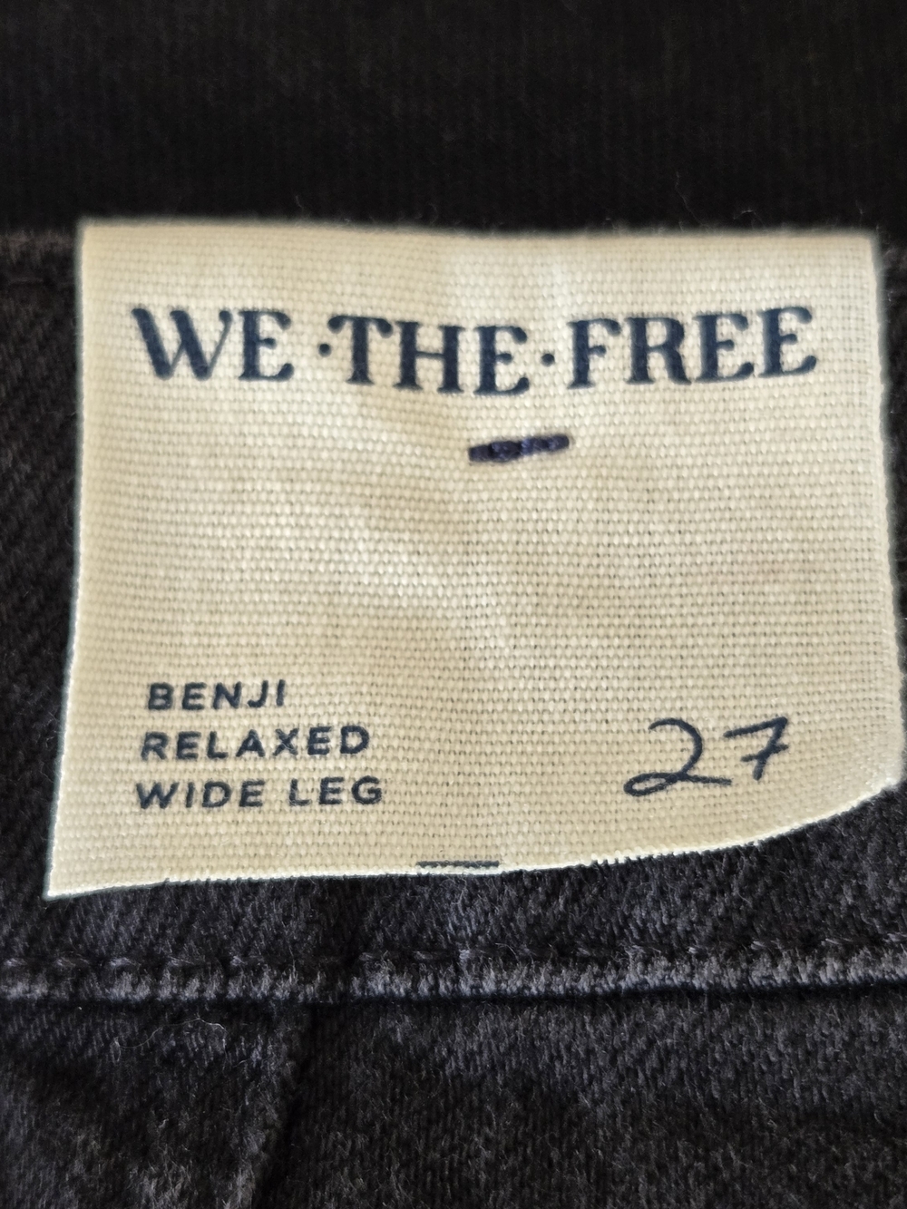 NWT We The Free Benji Black Wide-Leg Mid Rise Relaxed Jeans 27 - Picture 14 of 16